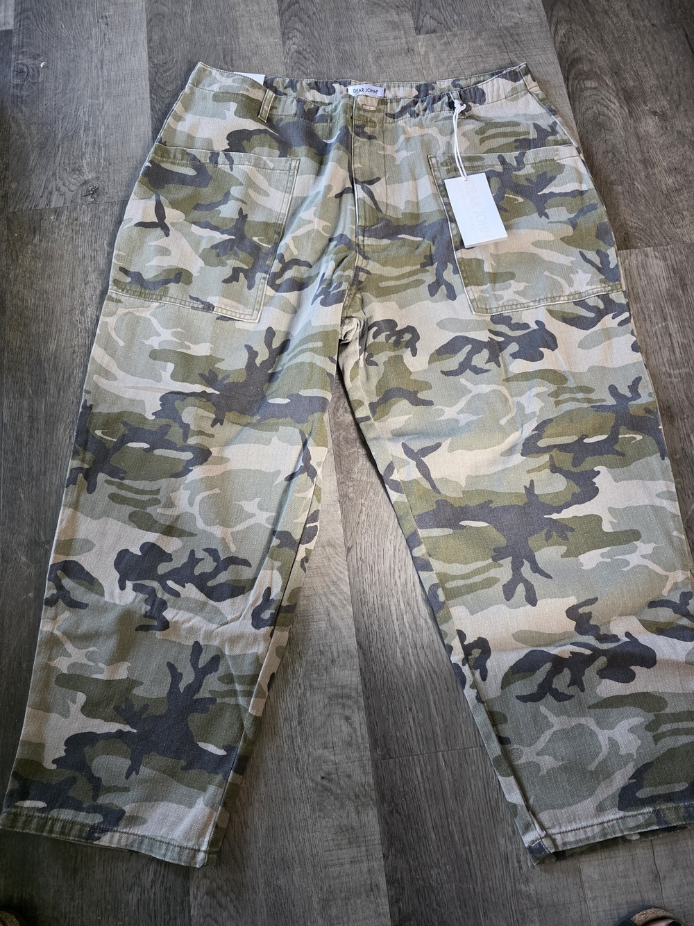 Dear John Camo Ankle Crop Jeans in Olive & Khaki